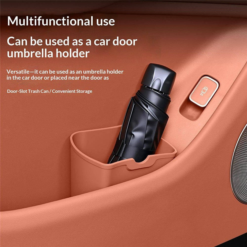 900ML Silicone Car Door Trash Can Waterproof Multifunctional Umbrella Holder Storage Bin for Car Interior