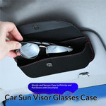 Car Sun Visor Glasses Organizer Leather Flip Top Magnetic Closure Storage Box