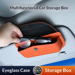 Car Sun Visor Glasses Organizer Leather Flip Top Magnetic Closure Storage Box