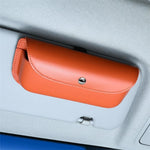 Car Sun Visor Glasses Organizer Leather Flip Top Magnetic Closure Storage Box