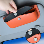 Car Sun Visor Glasses Organizer Leather Flip Top Magnetic Closure Storage Box
