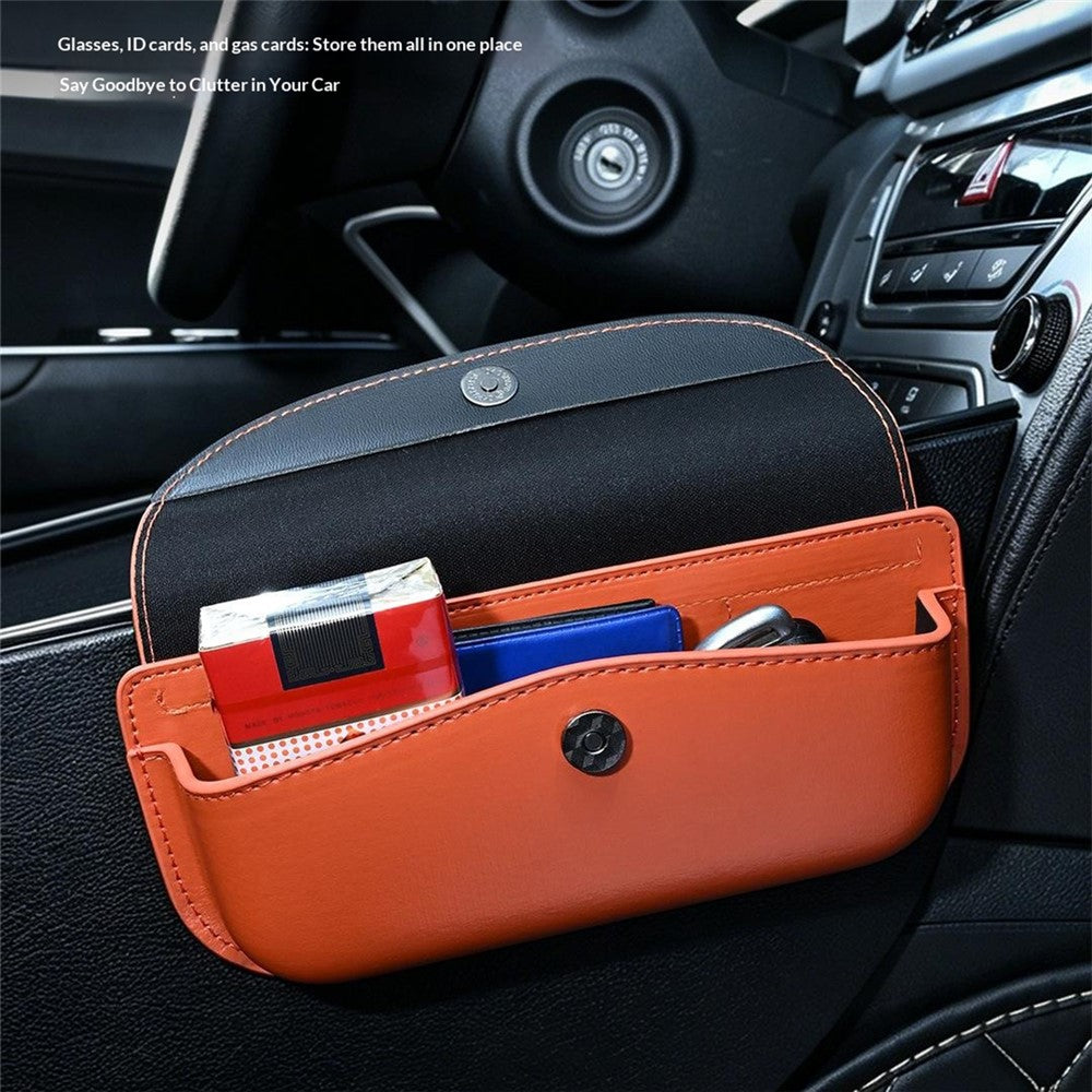 Car Sun Visor Glasses Organizer Leather Flip Top Magnetic Closure Storage Box