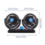 Car Dashboard Cooling Fan USB Electric Dual-Head Cooling Air Circulator Strong Wind 360-Degree Rotatable Cooler