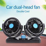 Car Dashboard Cooling Fan USB Electric Dual-Head Cooling Air Circulator Strong Wind 360-Degree Rotatable Cooler
