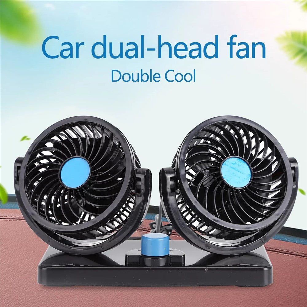 Car Dashboard Cooling Fan USB Electric Dual-Head Cooling Air Circulator Strong Wind 360-Degree Rotatable Cooler