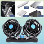 Car Dashboard Cooling Fan USB Electric Dual-Head Cooling Air Circulator Strong Wind 360-Degree Rotatable Cooler