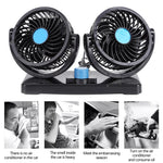 Car Dashboard Cooling Fan USB Electric Dual-Head Cooling Air Circulator Strong Wind 360-Degree Rotatable Cooler
