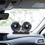 Car Dashboard Cooling Fan USB Electric Dual-Head Cooling Air Circulator Strong Wind 360-Degree Rotatable Cooler