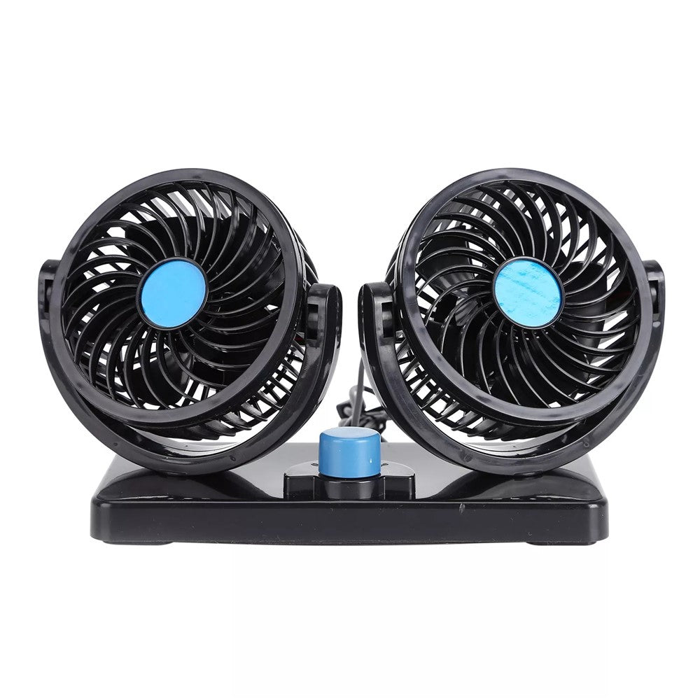 Car Dashboard Cooling Fan USB Electric Dual-Head Cooling Air Circulator Strong Wind 360-Degree Rotatable Cooler