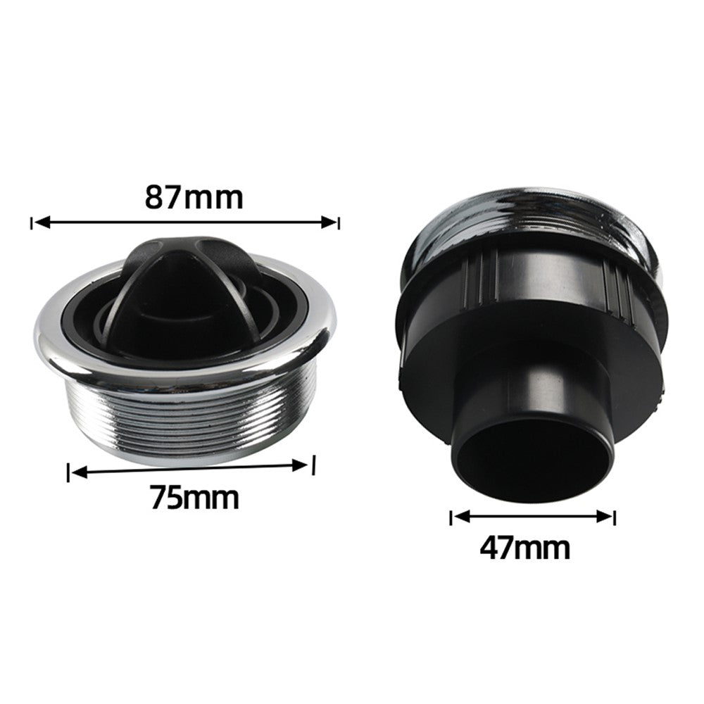 A6766-02 Air Conditioning Outlet Air Vent Exhaust Side Roof Round Air Ventilation Outlet for Car RV Truck (Φ87 / 75 / 48)