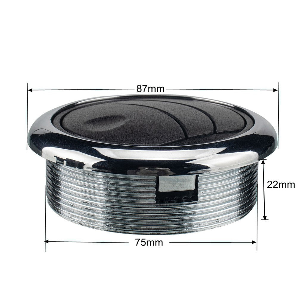 A1153-02 Integral Style Car Air Outlet RV Dashboard Electroplating Air Vent Replacement Parts for Vehicles Modified Accessories (Φ87 / 75 / 46)