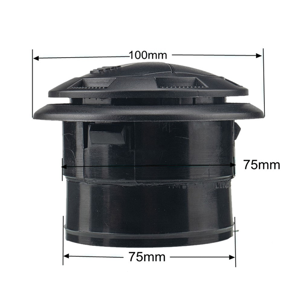 A1156 Bus Car Air Outlet Kit Set with 3 Screws, Dashboard Air Conditioning Deflector Side Roof Round Air Vent Outlet Replacement (Φ100 / 75)