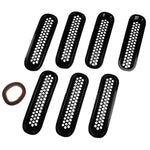 7Pcs For Jeep Wrangler JK 2007-2017 Car Front Grille Mesh Inserts Guards Net