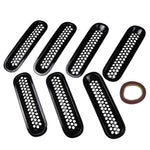 7Pcs For Jeep Wrangler JK 2007-2017 Car Front Grille Mesh Inserts Guards Net