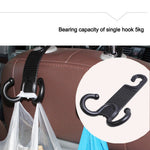 2Pcs Groceries Storage Headrest Hanger Plastic Car Back Seat Bag Holder Double Hooks