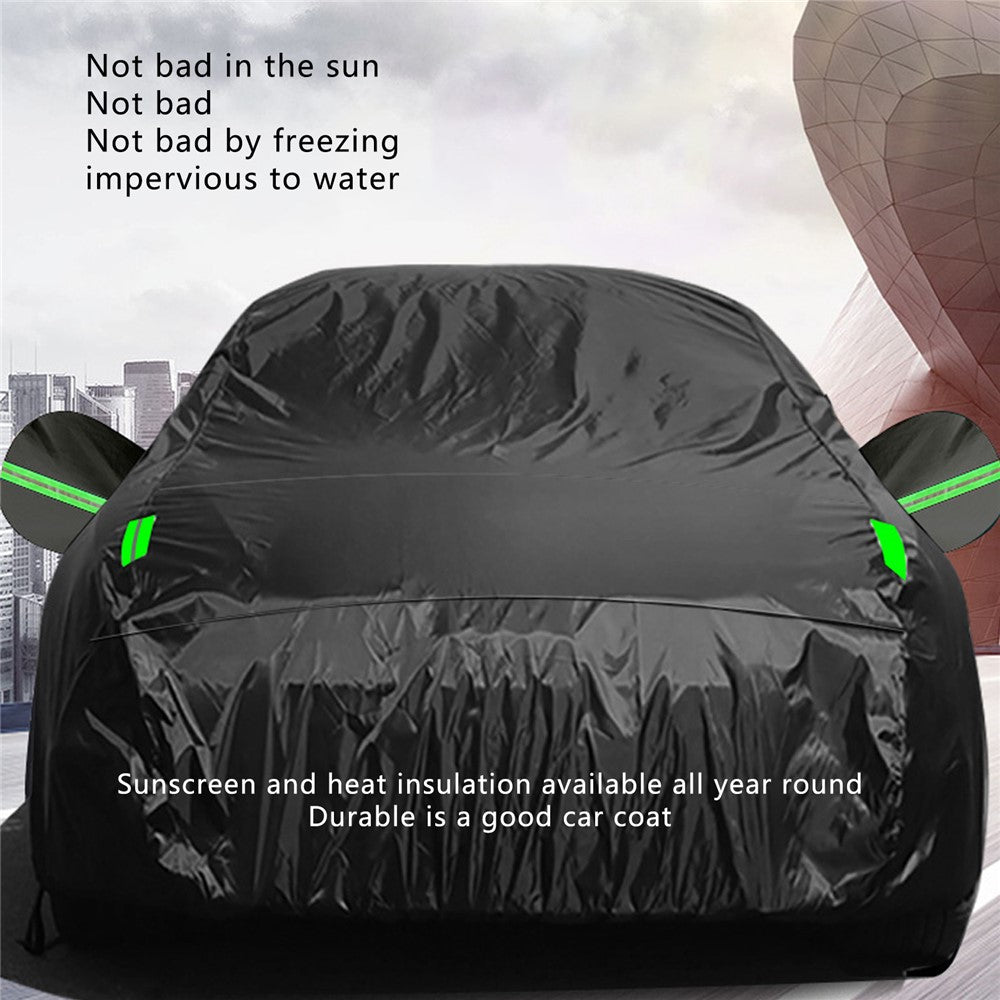1026 190T Silver Coated Cloth Car Cover Reflective UV Protection Waterproof Car Hood