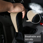 PU Leather Car Shift Knob Stick Cover Breathable Anti-skid Car Gear Shifter Cover