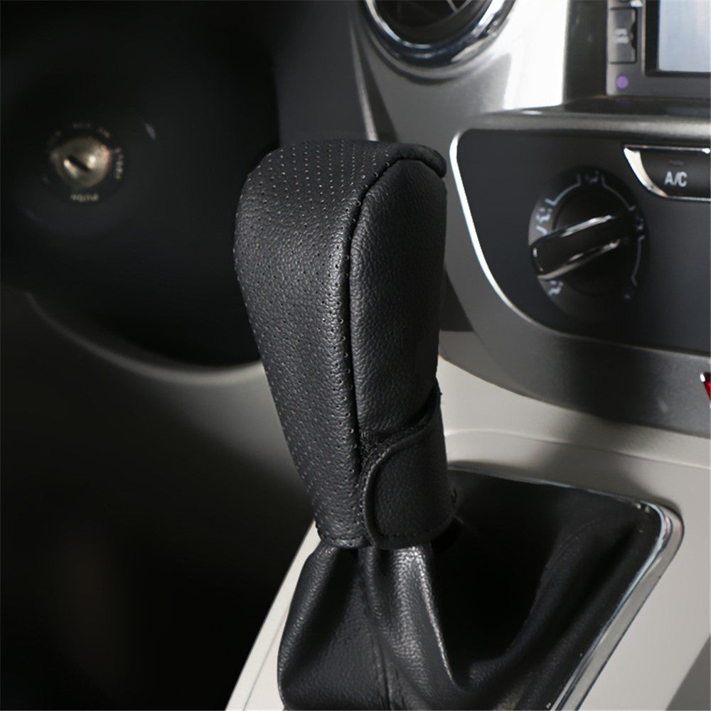 PU Leather Car Shift Knob Stick Cover Breathable Anti-skid Car Gear Shifter Cover