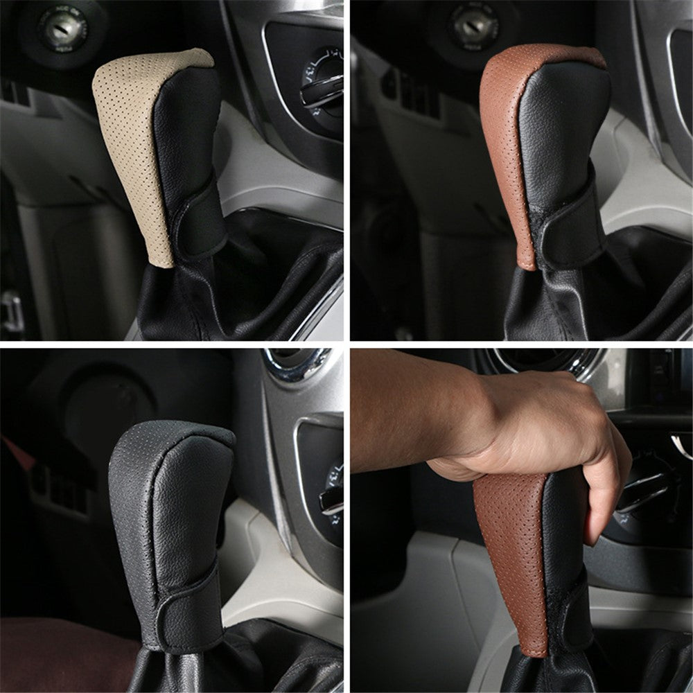 PU Leather Car Shift Knob Stick Cover Breathable Anti-skid Car Gear Shifter Cover