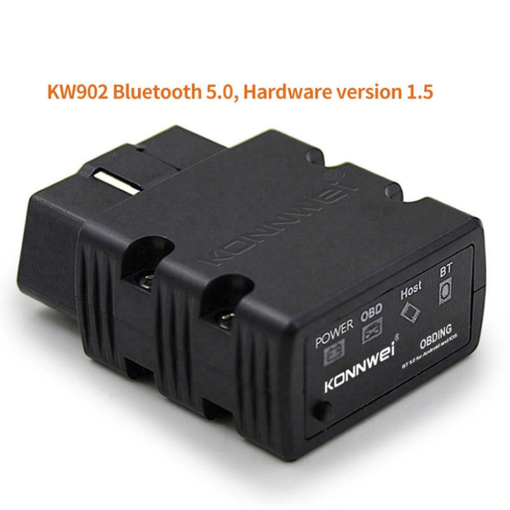 KONNWEI KW902 Bluetooth-kompatibel 4.0 5.0 ELM327 OBD2 iOS / Android Dual-Mode Fejldetektor til biler Diagnostikudstyr