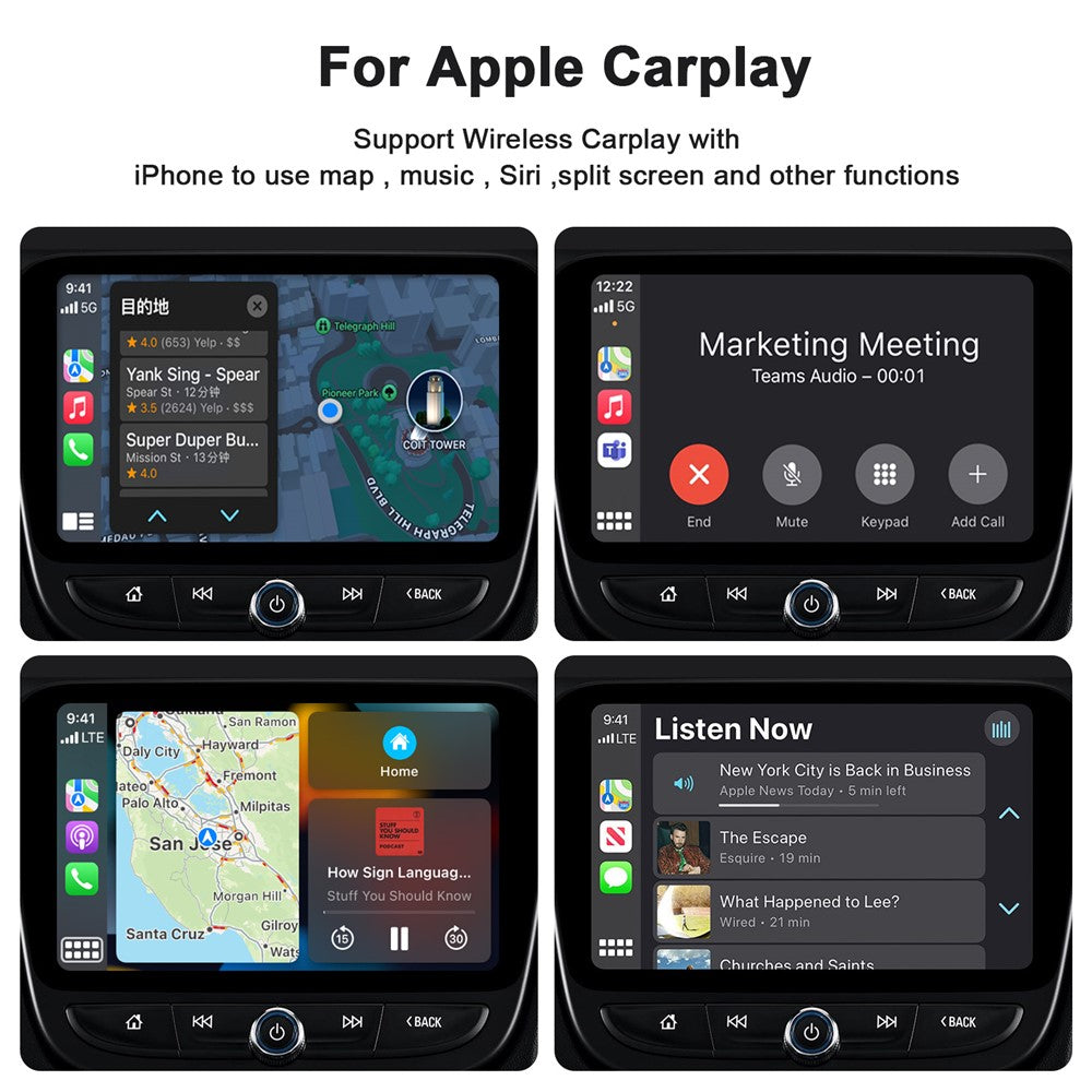 THT-020-2 iP Wireless CarPlay Converter Dongle for Wired CarPlay Car Adapter Support Online Update, Plug & Play