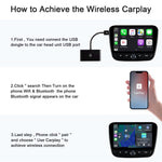 THT-020-2 iP Wireless CarPlay Converter Dongle for Wired CarPlay Car Adapter Support Online Update, Plug & Play