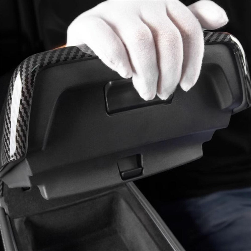 M30246 ABS Car Armrest Box Cover for Tesla Model 3 17-22 / Model Y 21-22 Central Control Armrest Interior Decor