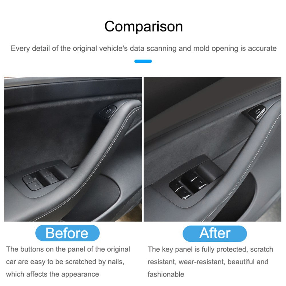 M30810 11Pcs Car Sticker Set Resin Button Repair Kit Window Switch, Door Lock Stickers for Tesla Model Y / 3