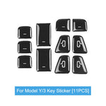 M30810 11Pcs Car Sticker Set Resin Button Repair Kit Window Switch, Door Lock Stickers for Tesla Model Y / 3