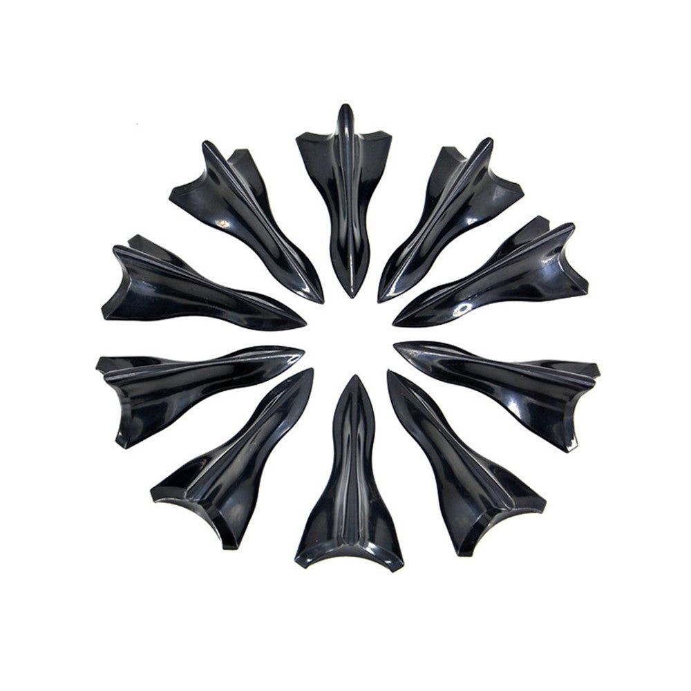 YT-1026 10Pcs / Set Car Roof Shark Fins Vehicle Tail Wings Cover Trim Exterior Decoration Sticker