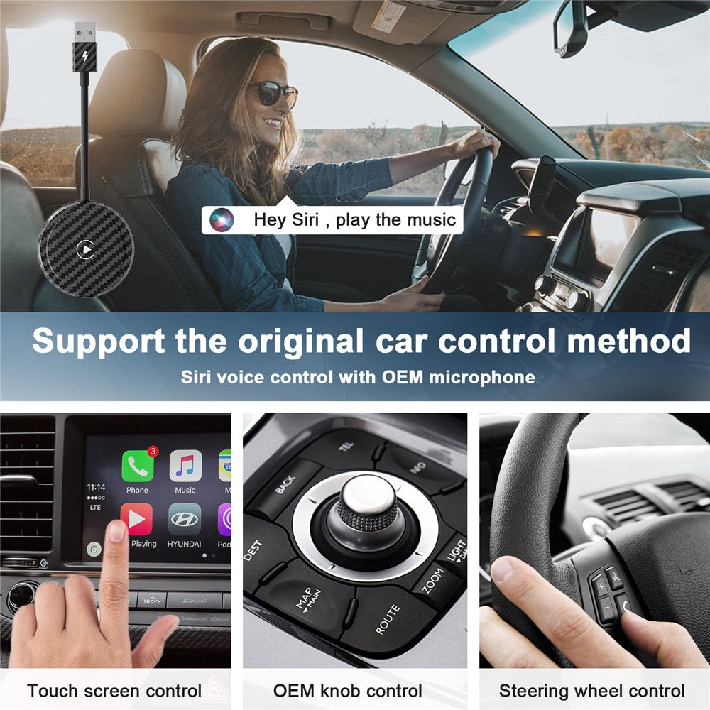THT-020-5 Trådløs CarPlay Adapter AI-boks Kablet til Trådløs CarPlay-dongle til biler med kablet CarPlay