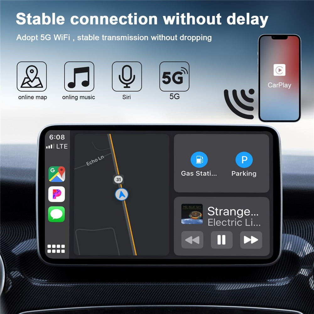 THT-020-5 Trådløs CarPlay Adapter AI-boks Kablet til Trådløs CarPlay-dongle til biler med kablet CarPlay