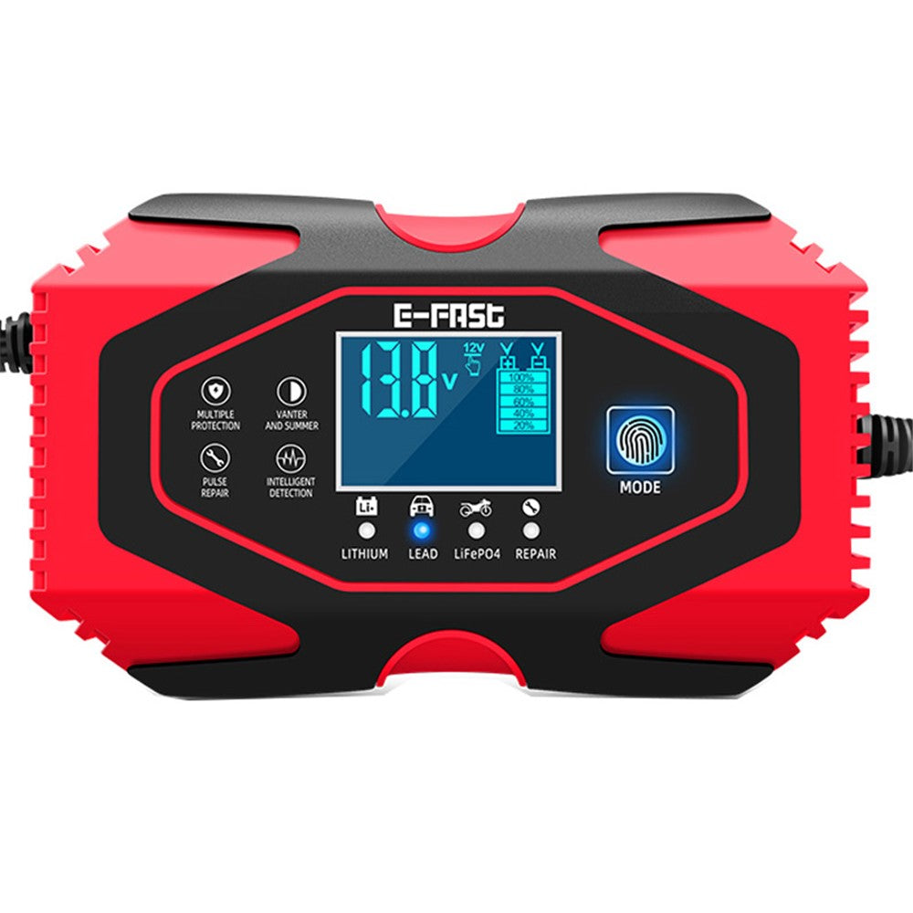 E-FAST zyx-J40 12V / 24V 7-stegs bil- och motorcykelbatteriladdare bly-syra litiumbatteriladdare