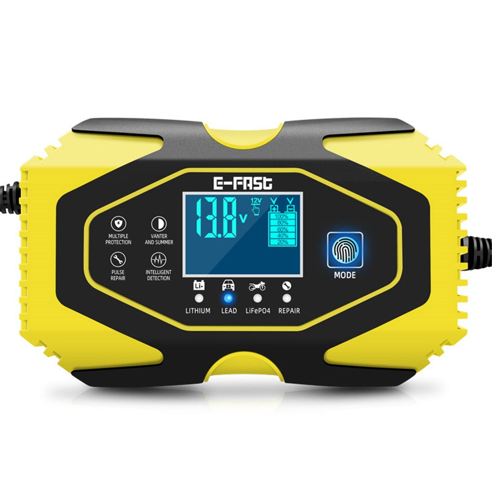 E-FAST zyx-J40 12V / 24V 7-stegs bil- och motorcykelbatteriladdare bly-syra litiumbatteriladdare