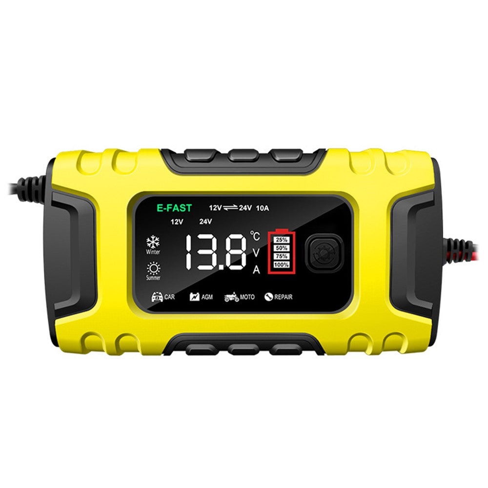 E-FAST TK-600 7-Stage Automatic Charger 12V / 24V Large Screen Car Battery Charger for Motorbikes, Trucks, etc.
