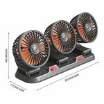F4310 Sommertur Køleventilator Bilsinteriør 3-Hoveds Køleventilator med Parkeringsnummerplade