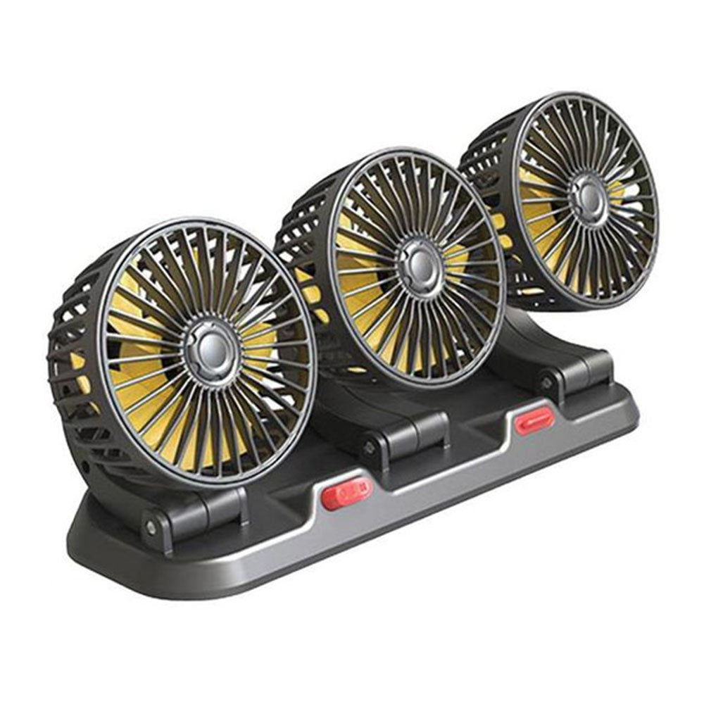 F4310 Sommertur Køleventilator Bilsinteriør 3-Hoveds Køleventilator med Parkeringsnummerplade