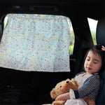 Cute Pattern Printed Car Window Anti-UV Curtain Cotton Cloth Vehicle Side Window Sun Shade Curtain