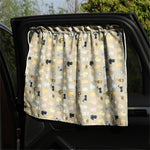 Cute Pattern Printed Car Window Anti-UV Curtain Cotton Cloth Vehicle Side Window Sun Shade Curtain
