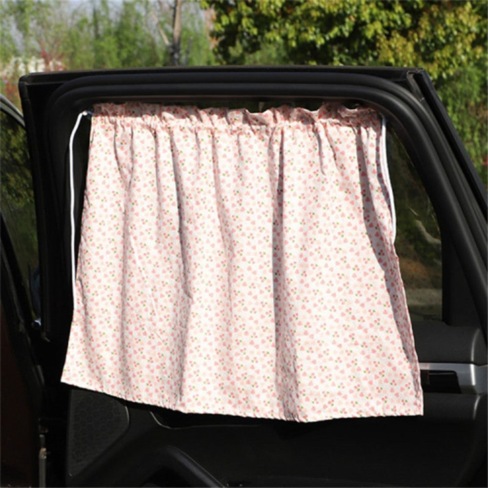 Cute Pattern Printed Car Window Anti-UV Curtain Cotton Cloth Vehicle Side Window Sun Shade Curtain