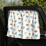Cute Pattern Printed Car Window Anti-UV Curtain Cotton Cloth Vehicle Side Window Sun Shade Curtain