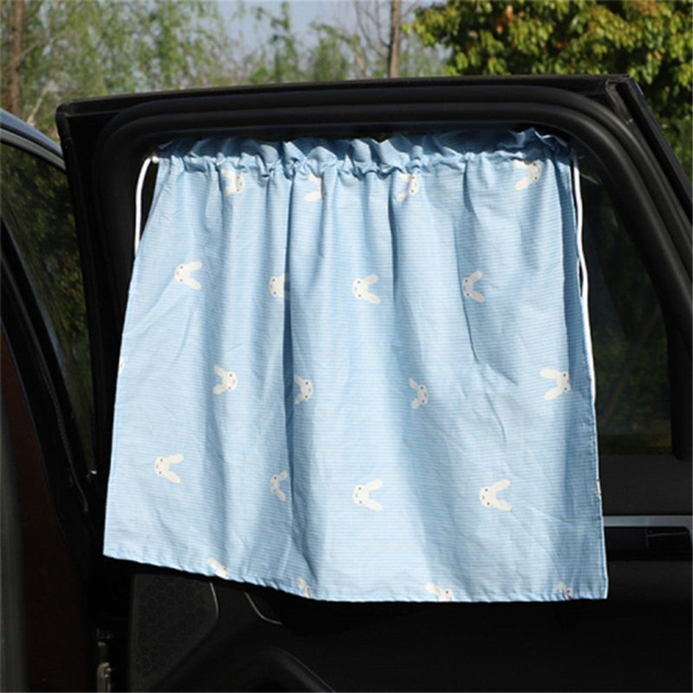 Cute Pattern Printed Car Window Anti-UV Curtain Cotton Cloth Vehicle Side Window Sun Shade Curtain