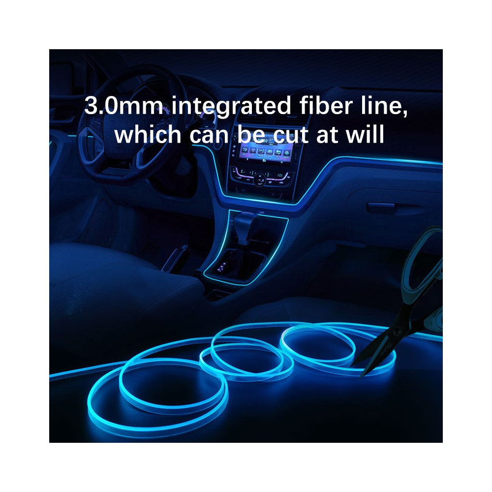 H5U 5m Car Interior Ambient RGB LED DIY Flexible Light Strip USB Wire Control Decorative Cold Light Strip