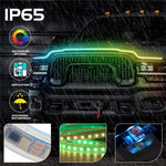 G15 1,5 m LED-lampor för bil, exteriör, RGB-ljusremsa för motorhuv, vattentät strålkastare, dynamisk RGB-ljusremsa för exteriör bil