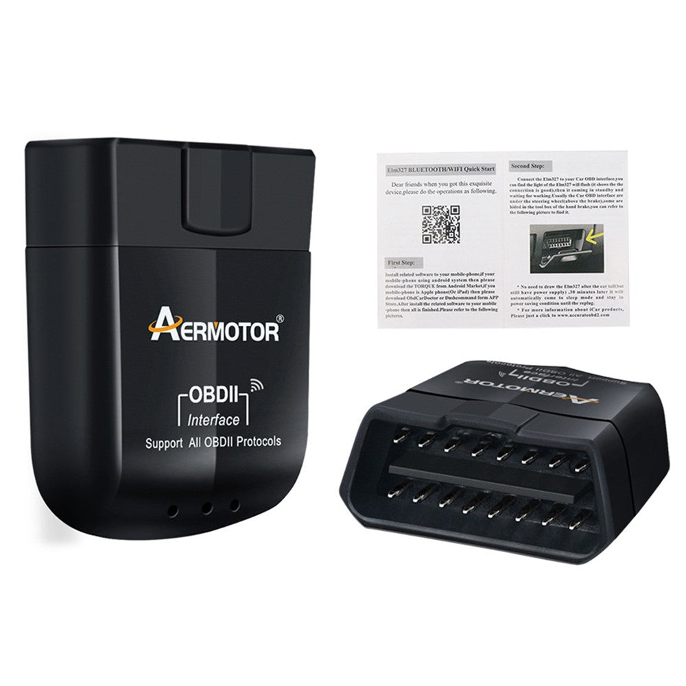 AERMOTOR ELM327 WIFI V1.5 OBD2 Scanner Car OBDII Code Reader Diagnostic Tool (Chip: PIC18F25K80)