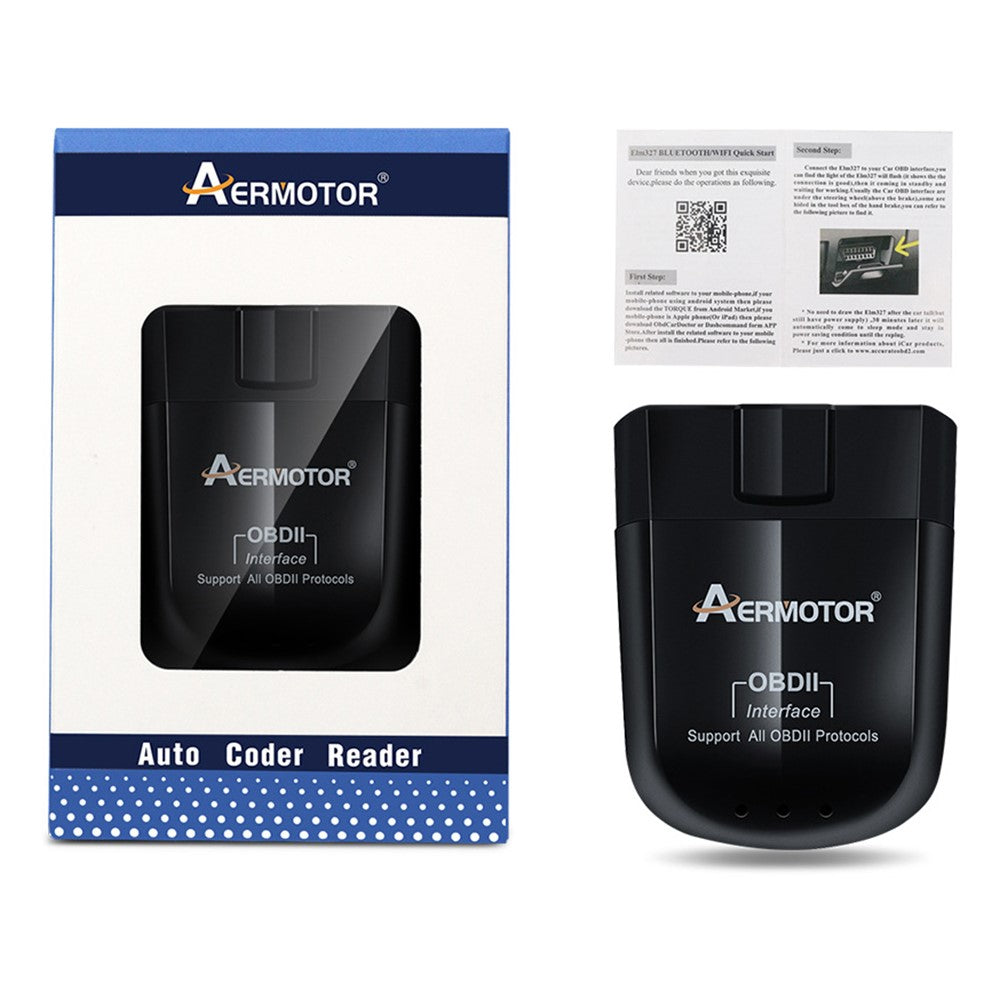 AERMOTOR ELM327 V1.5 OBD 2 Scanner Bluetooth-compatible 4.0 Car OBD2 Reader Check Engine Scan Tool (Chip: PIC18F25K80)