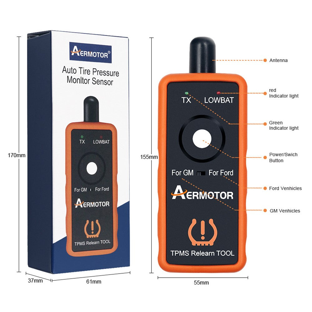 AERMOTOR EL-50448 TPMS FORD Car Tire Pressure Resetting Monitoring Tool Detector