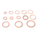 A0394 150Pcs / Set Copper Sealing Washers Flat Rings Gaskets with Plastic Box