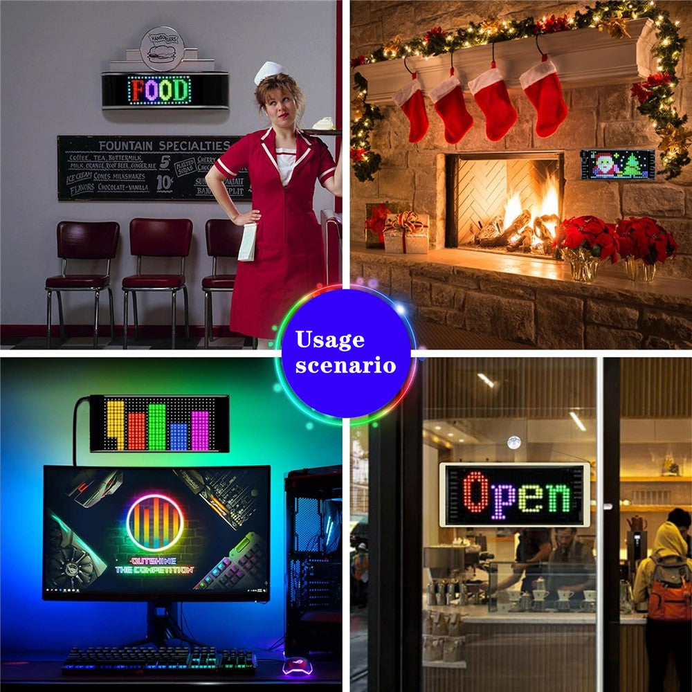 RP717 70x173mm fleksibelt LED-matrixpanel vandtæt Bluetooth-kompatibel APP-styring bilskilt