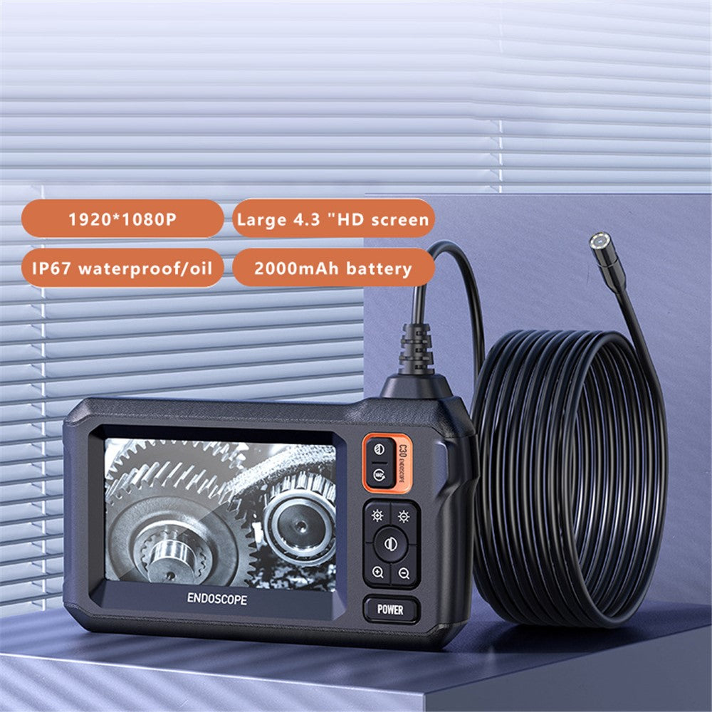C30-M 10m Hard Wire Inspection Camera 8mm Lens Waterproof LED Drain Pipe Borescope